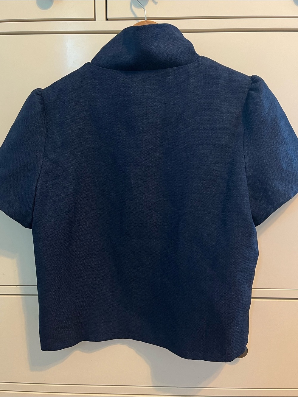 SSYS Rory Puff Sleeve Button Down Top - Navy - Picture 8 of 9